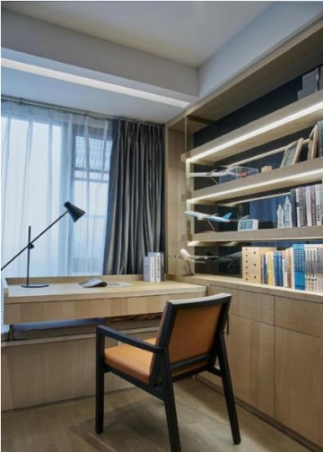 清新淡雅的现代简约90平米二居室书房装修效果图