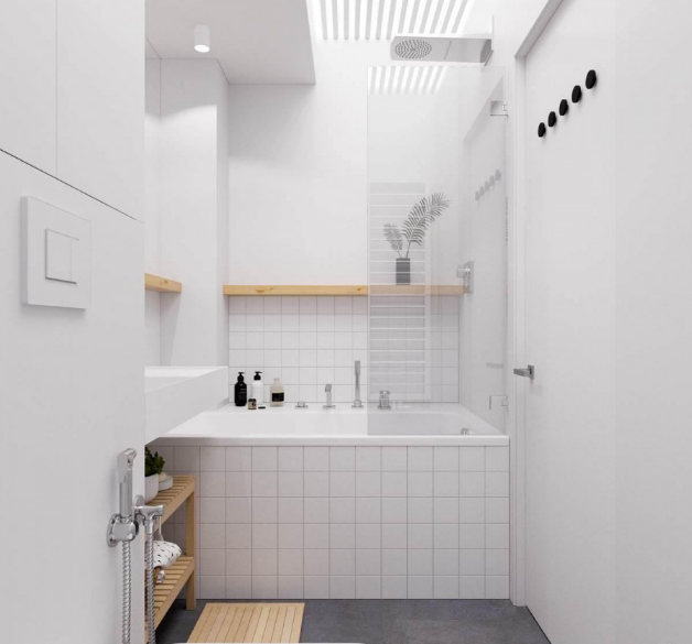 日式简洁清新风70平米二居室卫生间装修效果图