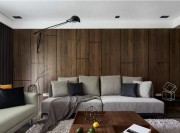 极简朴实北欧风格80平米二居室客厅背景墙装修效果图