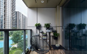 极简朴实北欧风格80平米二居室阳台装修效果图