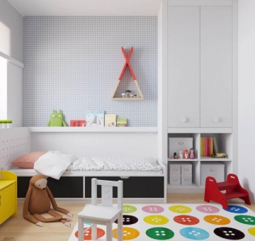 日式简洁清新风70平米二居室儿童房装修效果图