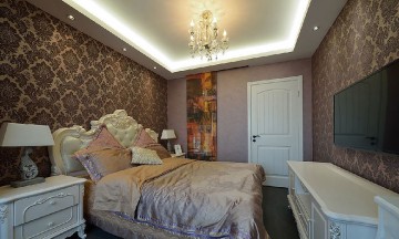 奢华时尚欧式风格70平米一居室卧室吊顶装修效果图