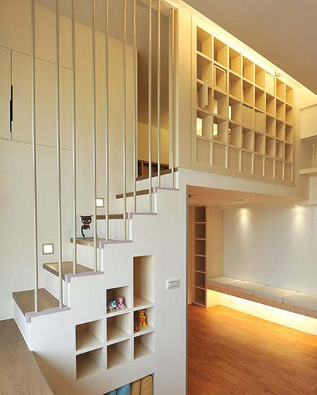 温馨日式风格60平米loft楼梯装修效果图