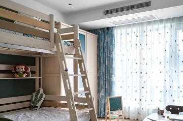 细致气派的现代简约风格140平米四居室儿童房窗帘装修效果图