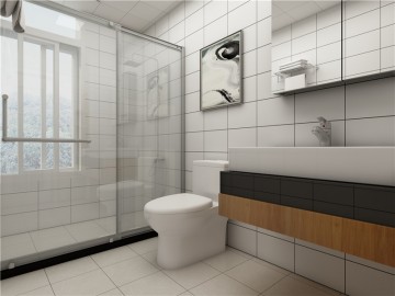 清新自然的北欧风格140平米四居室卫生间装修效果图
