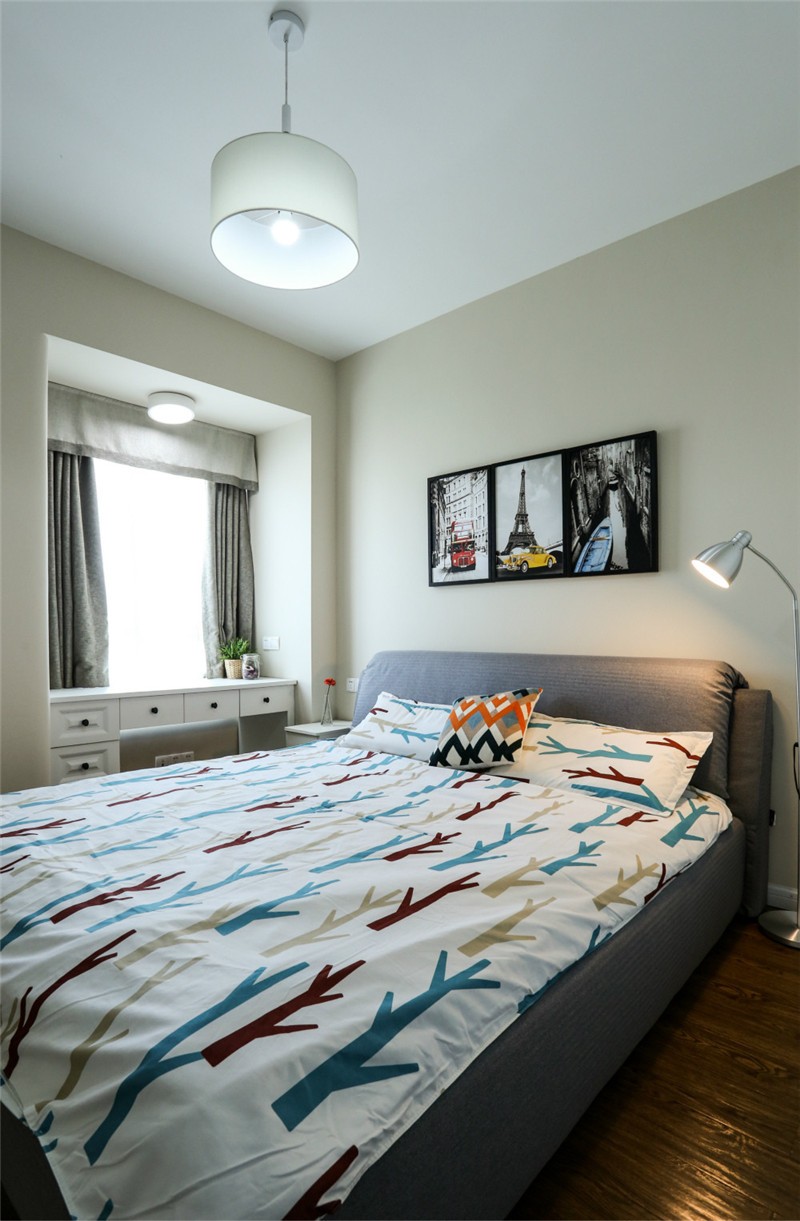 风情舒适的北欧风格70平米公寓卧室装修效果图
