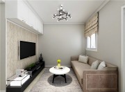舒适通透的现代简约风格40平米一居室客厅吊顶装修效果图