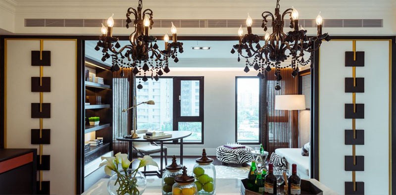 诗情画意的东南亚风格公寓客厅吊顶装修效果图