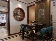 温馨中式风格100平米复式loft餐厅背景墙装修效果图