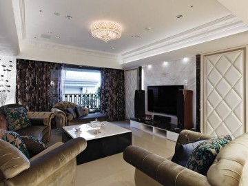 尊贵的新古典风格120平米三居室客厅装修效果图