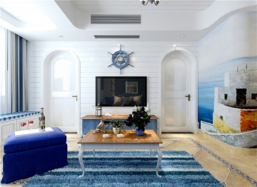 浪漫的地中海风格120平米三居室装修效果图