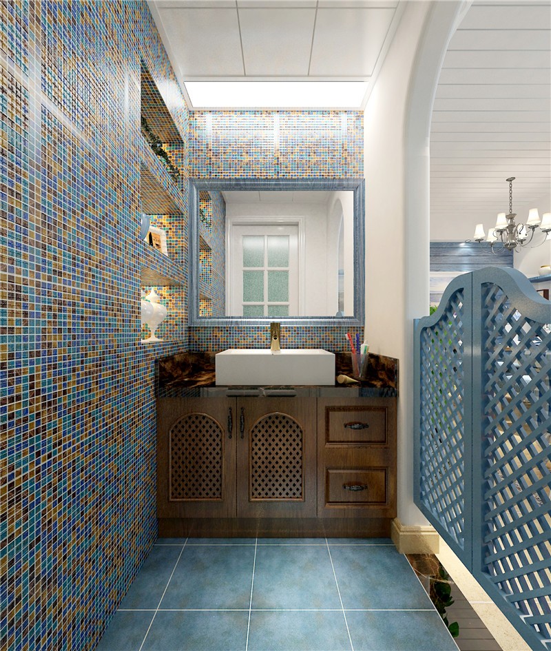 浪漫的地中海风格120平米三居室卫生间装修效果图