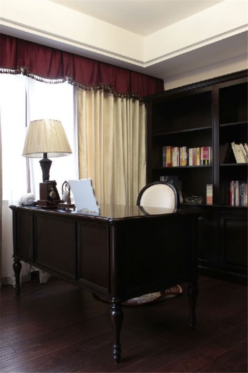 沉稳美式新古典风格120平米复式书房装修效果图