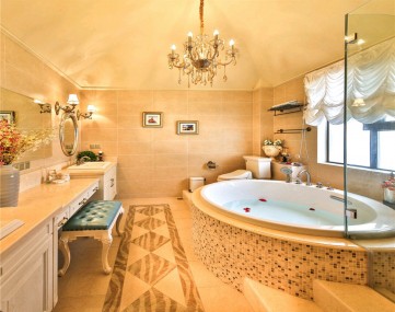 高贵气派欧式风格300平米别墅卫生间浴室柜装修效果图