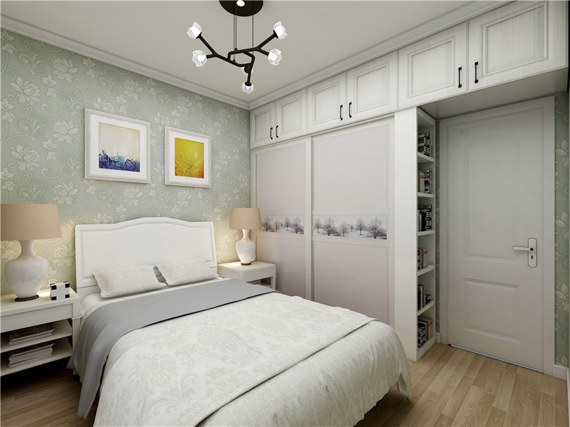 舒适通透的现代简约风格40平米一居室卧室吊顶装修效果图