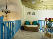 蓝白地中海风格100平米复式二楼小客厅装修效果图
