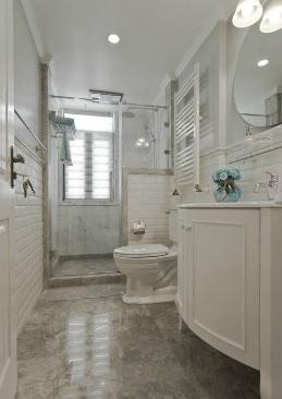 典雅简约美式风格100平米三居室卫生间浴室柜装修效果图