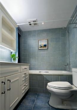 优雅淡黄美式风格140平米四居室卫生间浴室柜装修效果图