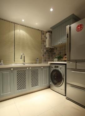 简约质朴美式风格90平米公寓厨房橱柜装修效果图