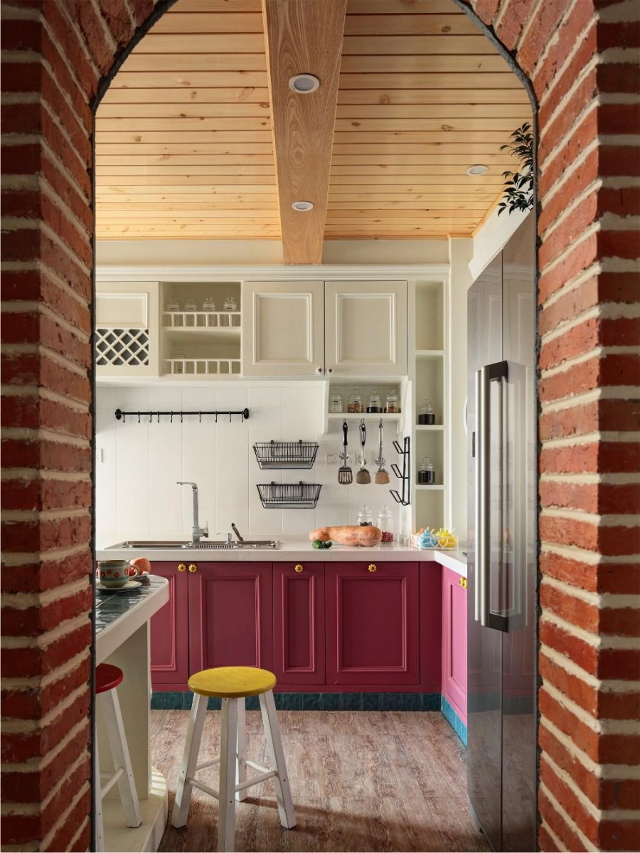 精美创意地中海风格70平米公寓厨房装修效果图