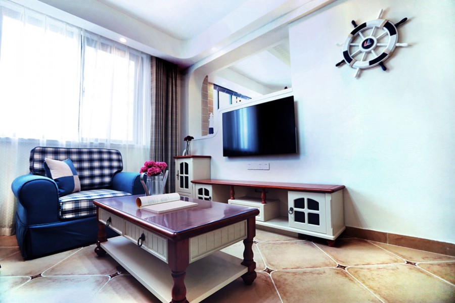 舒适的地中海风格小户型客厅装修效果图