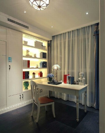 简约地中海风格80平米二居室书房装修效果图