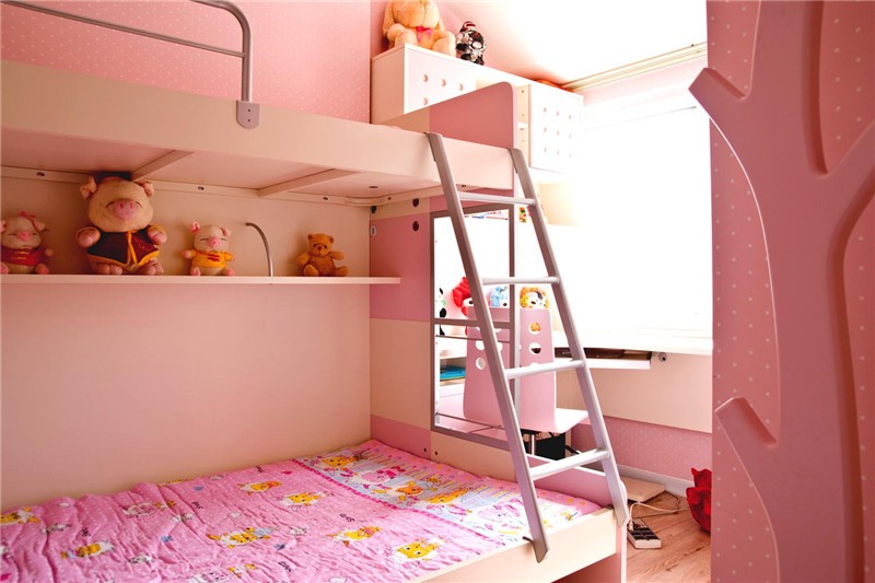 简约田园风格80平米二居室儿童房装修效果图