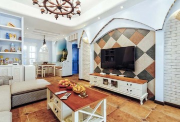 梦幻地中海风格50平米一居室装修效果图