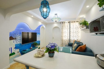 梦中的地中海风格50平米一居室装修效果图
