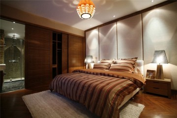静谧稳重的东南亚风格100平米三居室卧室装修效果图