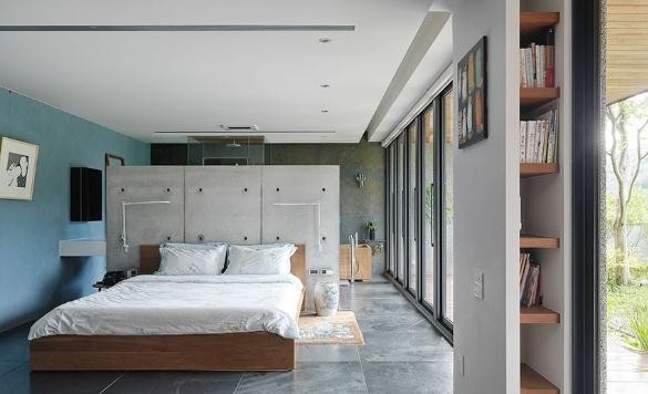 静谧自然日式风格200平米别墅卧室背景墙装修效果图