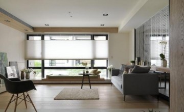 自然通透日式风格60平米公寓客厅窗户装修效果图