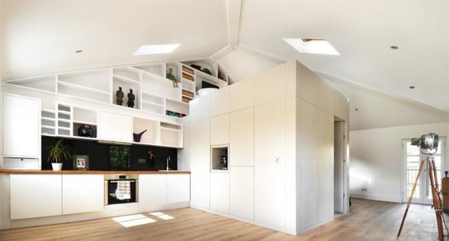 现代时尚日式风格100平米复式loft厨房橱柜装修效果图