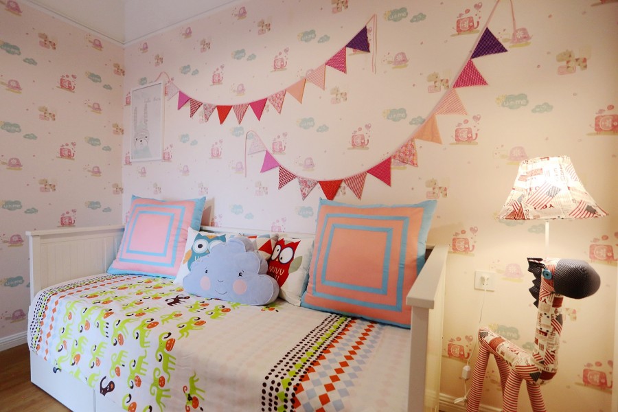 生气盎然的北欧风格二居室儿童房装修效果图