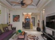 创意的东南亚风格110平米二居室客厅装修效果图