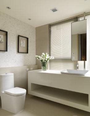 自然通透日式风格60平米公寓卫生间浴室柜装修效果图