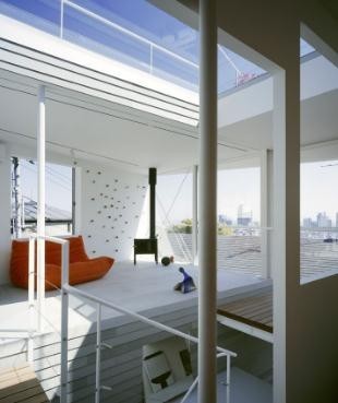 和式简洁日式风格160平米别墅阳台背景墙装修效果图