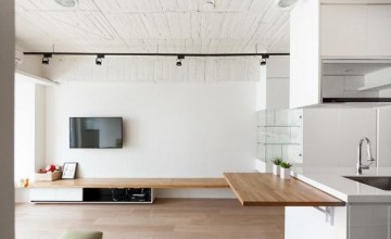精致简约日式风格60平米小户型客厅电视背景墙装修效果图