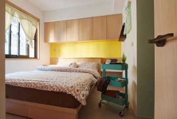 创意日式风格80平米一居室卧室背景墙装修效果图
