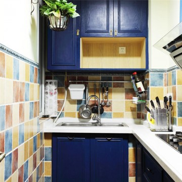 七彩东南亚风格90平米三居室厨房装修效果图