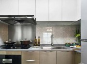灰色调新古典风格70平米一居室厨房橱柜装修效果图