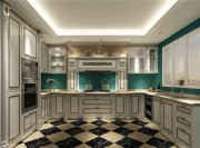 豪华温馨的欧式风格四居室厨房装修效果图