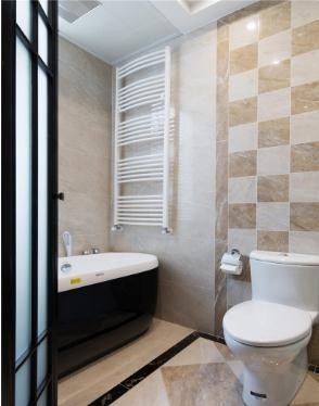 淡雅清新中式风格100平米公寓卫生间浴室柜装修效果图
