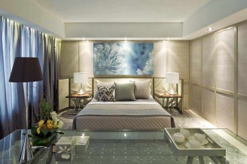 艺术时尚新古典风格120平米三居室卧室背景墙装修效果图