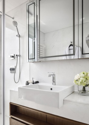 水墨山色中式风格80平米二居室卫生间浴室柜装修效果图