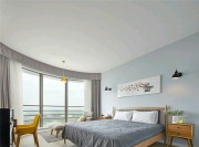 清爽简洁的北欧风格四居室卧室窗户装修效果图
