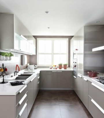 唯美清新新古典风格120平米三居室厨房橱柜装修效果图