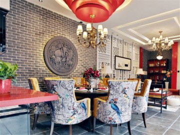精美古典的东南亚风格一居室餐厅装修效果图