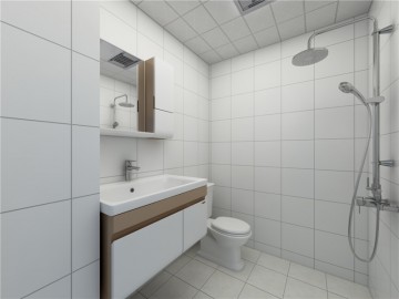 简约时尚的北欧风格一居室卫生间装修效果图