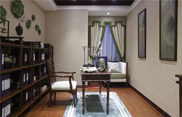 精致典雅的东南亚风格四居室书房装修效果图
